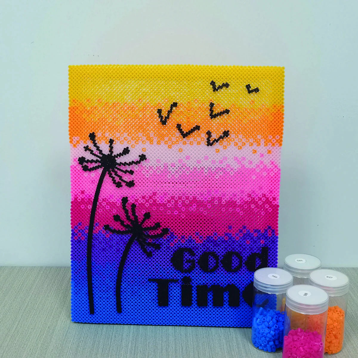 artkal fuse beads pixel art dandelion painting