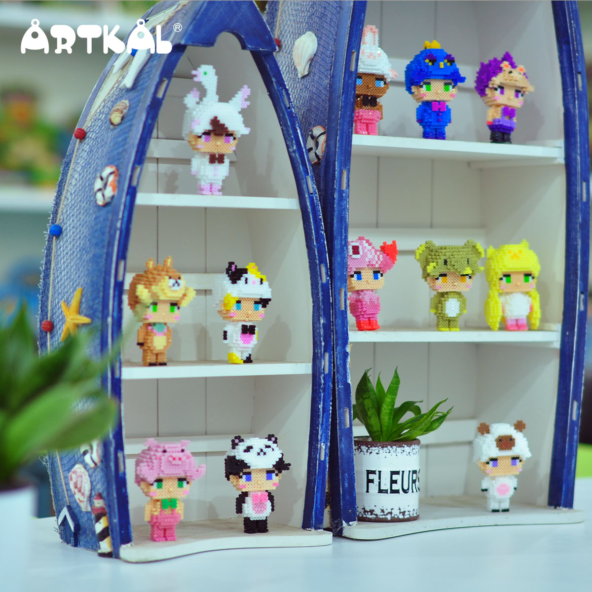 3D Character with Animal Hats - By Mini Beads