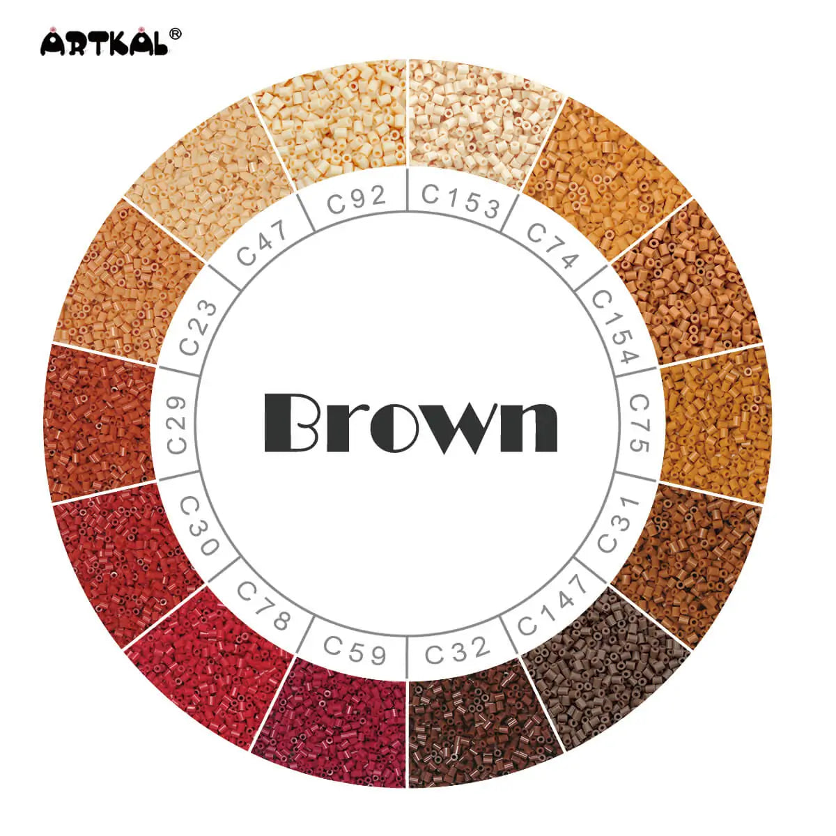 Browm-Mini Beads C 2000 beads Single Pack