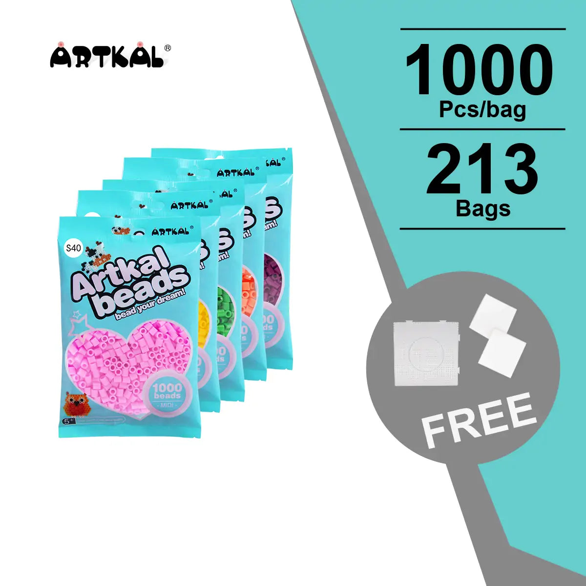 213 Bags Colors Set 1000 Count Pack Midi S-5mm