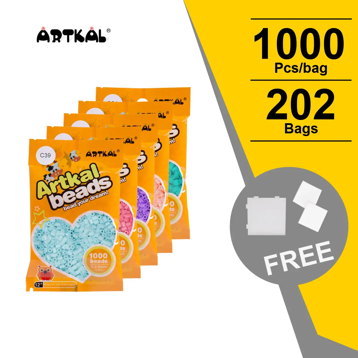 202 Full Colors Mini C-2.6mm Set 1000 Count Pack