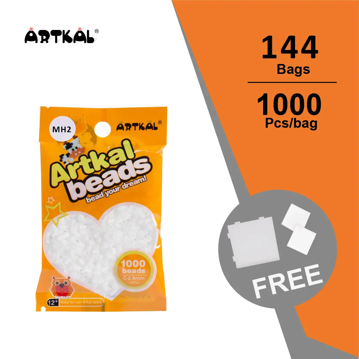 144 Colors Set M-2.6MM Mini Beads 1000pcs/bag (MB1000-144B)