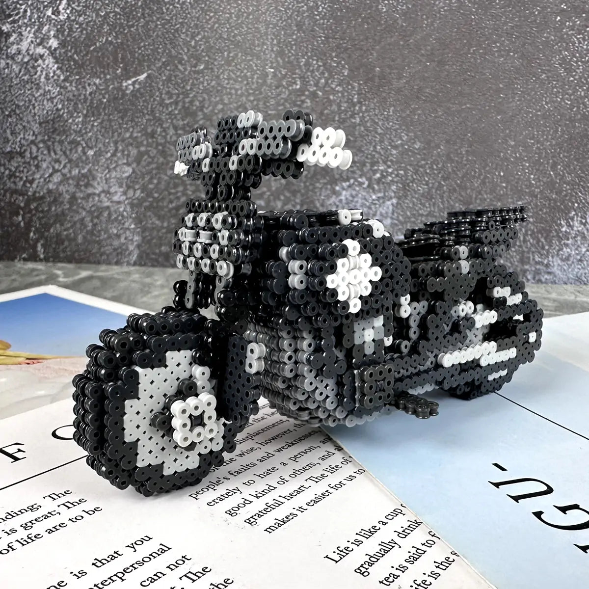 (GL3-0005) 3D Black Motorbike Pattern