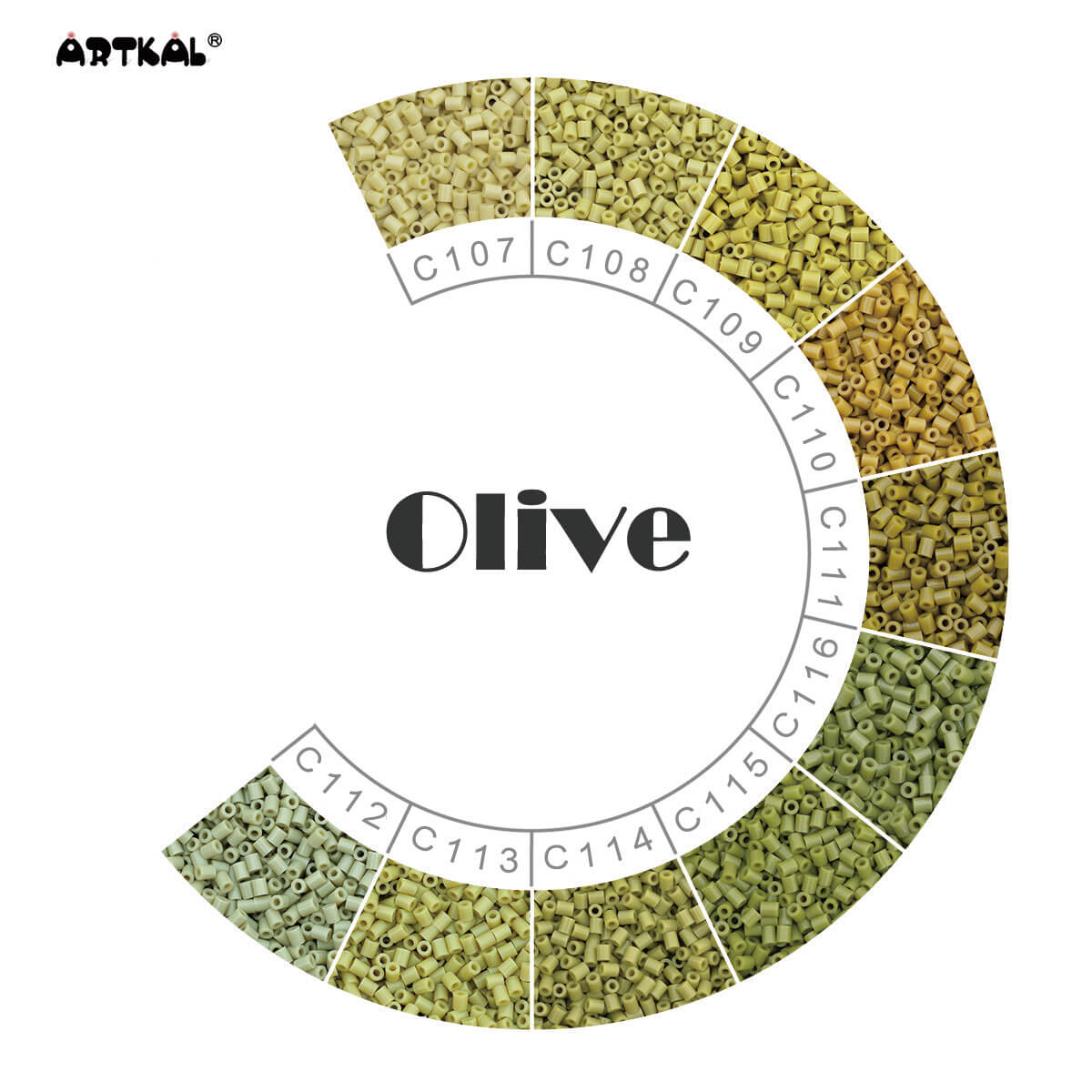 Olive-Mini Beads C 2000 beads Single Pack