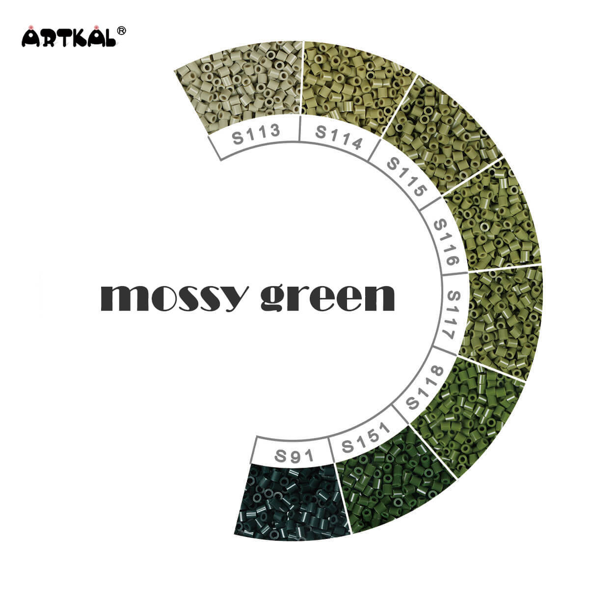 Mossy Green-Midi 1000 beads Single Pack