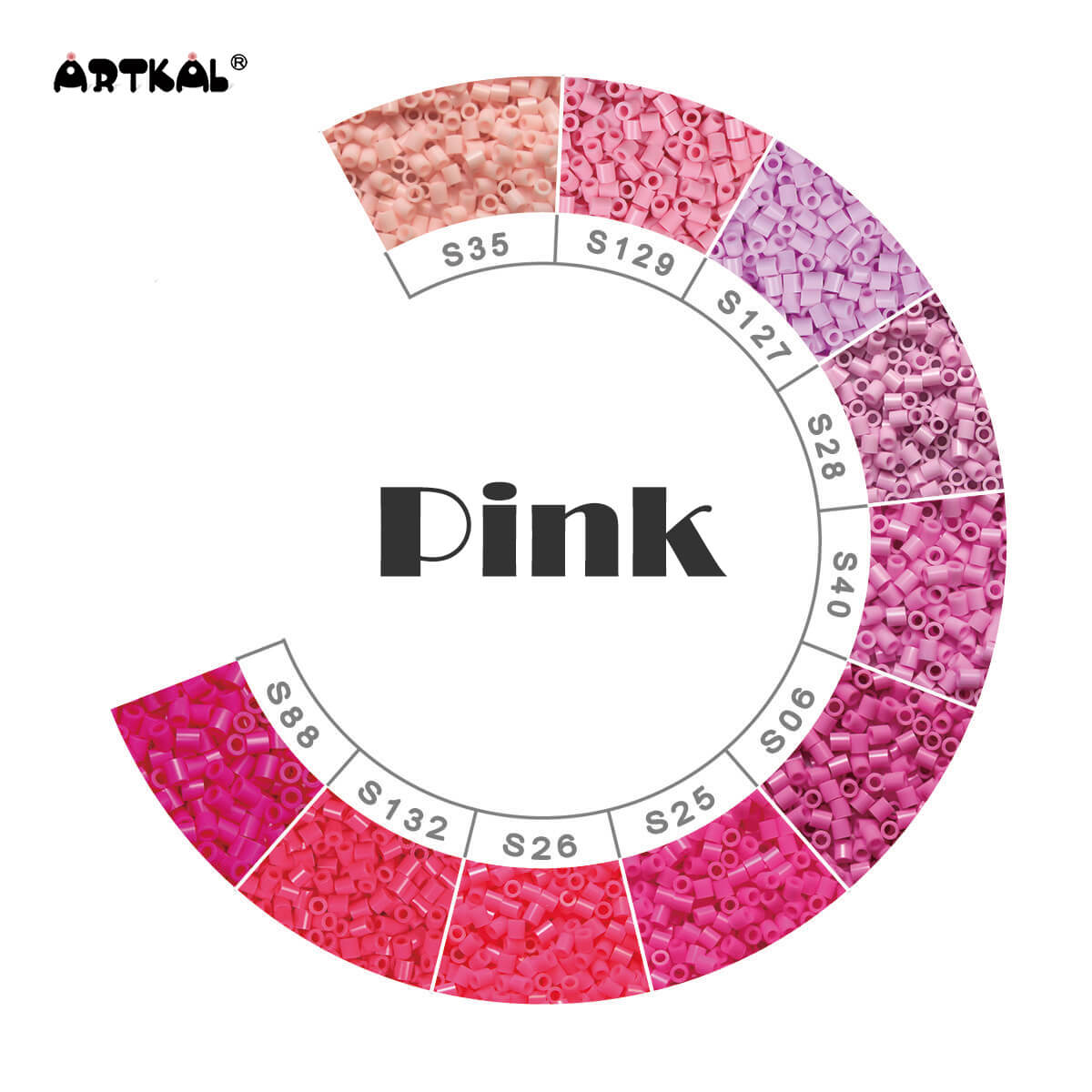 Pink-Midi 1000 beads Single Pack