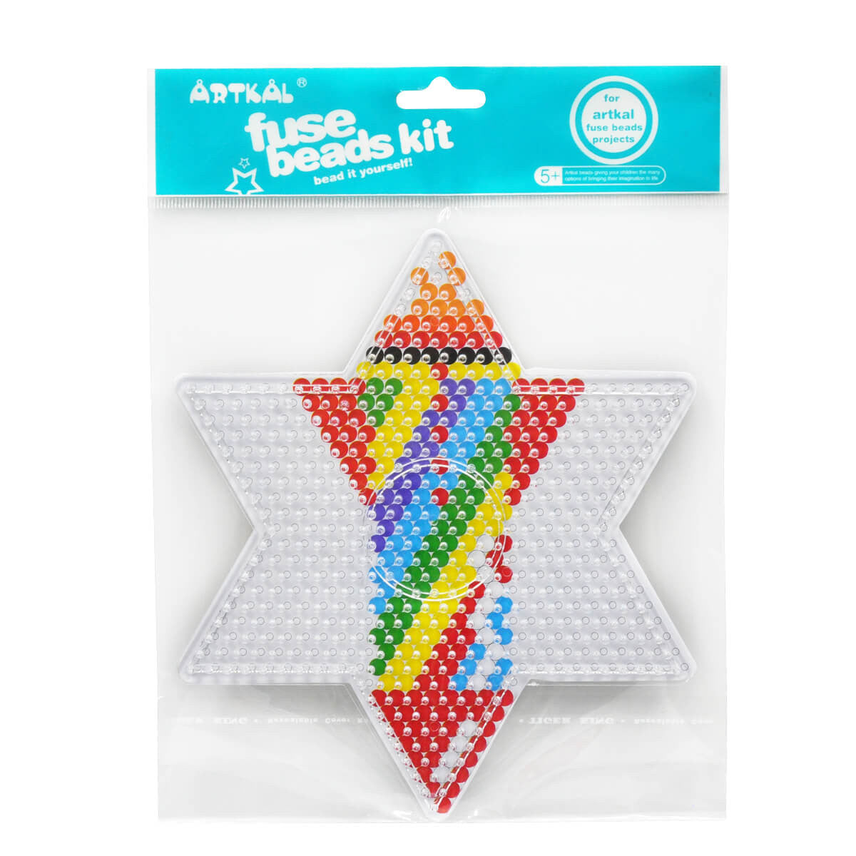 Artkalbeads 5mm  Clear Large Star Pegboards BP05-K