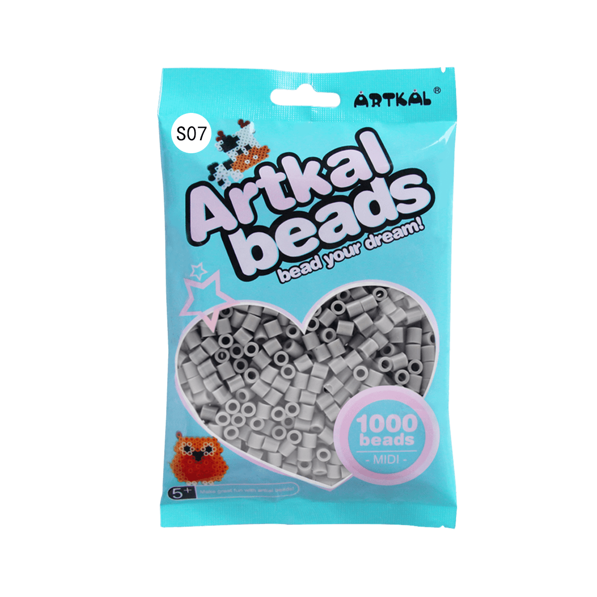 Grey-Midi 1000 beads Single Pack