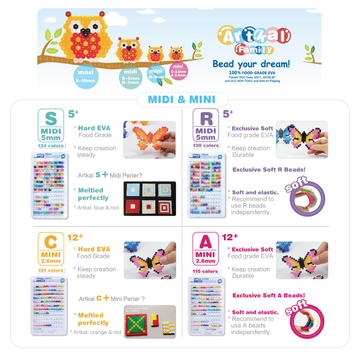 SB1000-GRAY Midi S-5mm  Artkal beads 1000 Count Pack