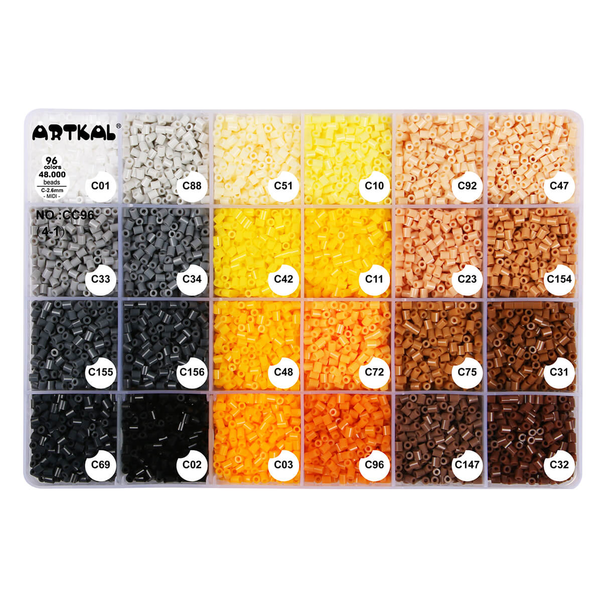 96 colors C-2.6mm mini box set Artkal beads CC96