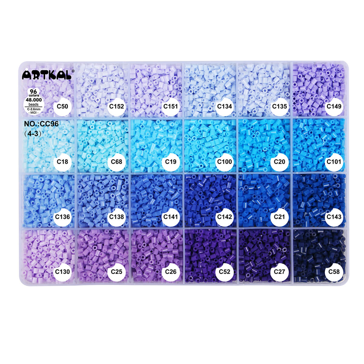 96 colors C-2.6mm mini box set Artkal beads CC96