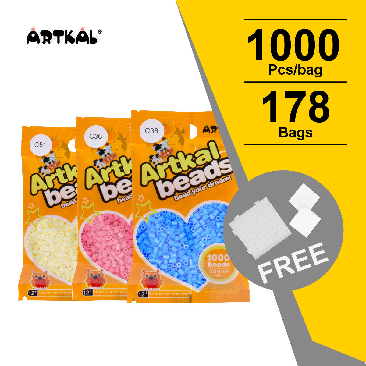 178 bags Mini C-2.6mm Set 1000 Count Pack (CB1000-F)