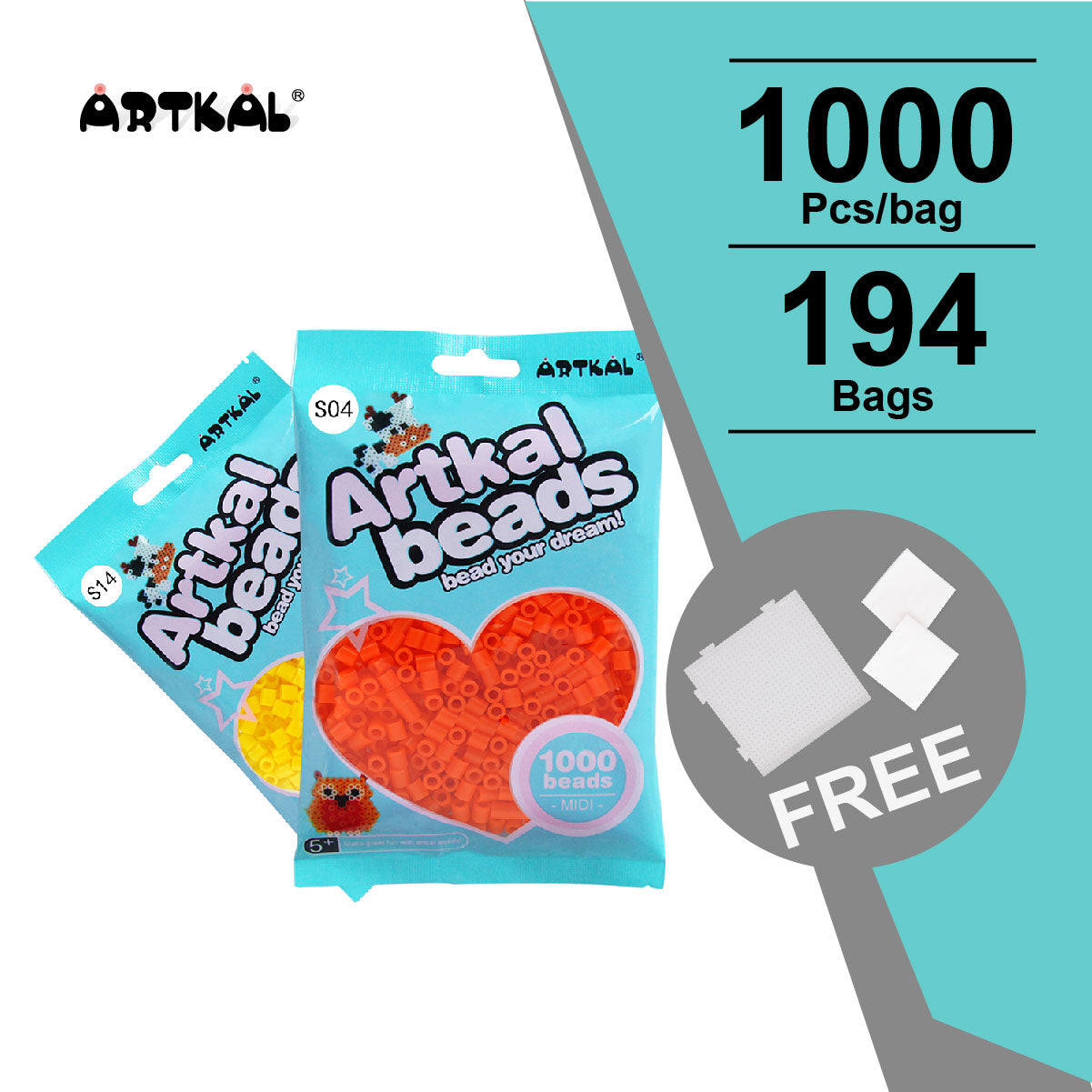 194 Bags Colors Set 1000 Count Pack Midi S-5mm (SB1000-F)